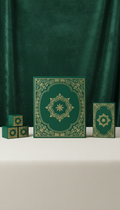 Holiday Gift Box Set in Deep Green with Gold Foil Detailing